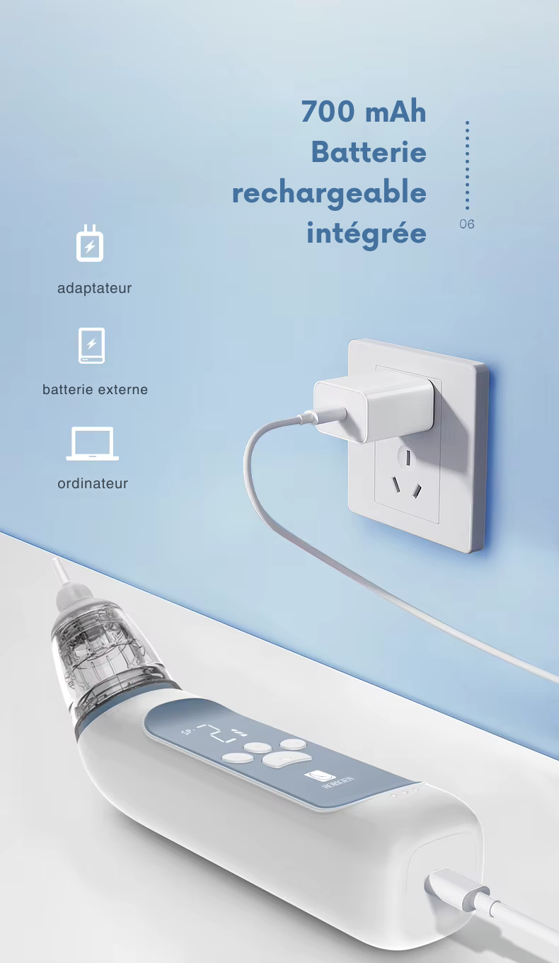 Aspirateur nasal électrique en silicone pour bébé