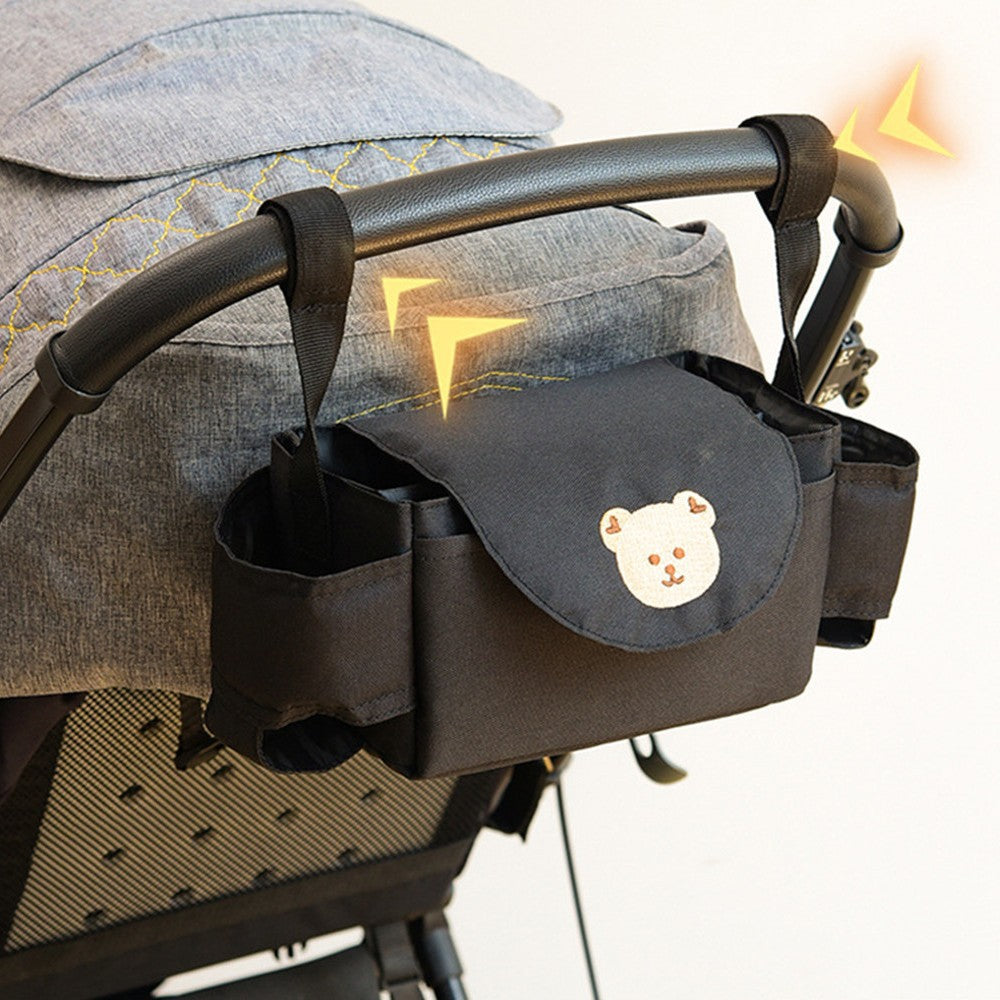 Sac de rangement suspendu pour poussette.