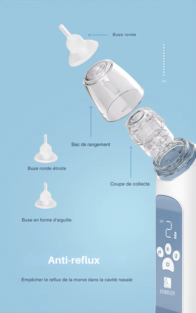Aspirateur nasal électrique en silicone pour bébé