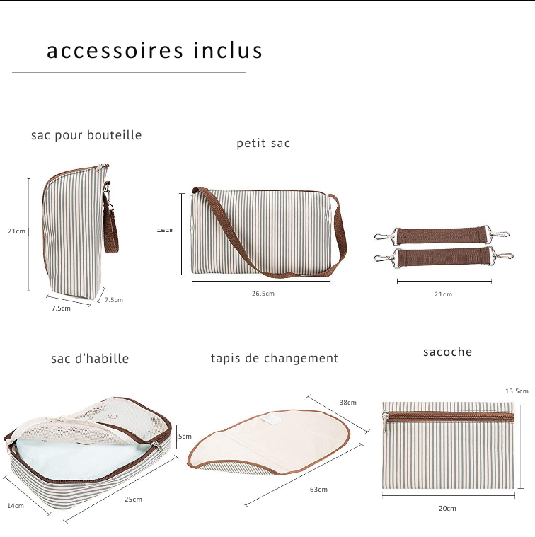 Sac à main multifonction grande capacité pour maman et bébé.